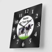 Horloge de la VACHE Noire et Blanche personnalisée (Angle)