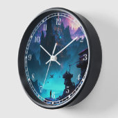 Horloge de la ville futuriste de science-fiction (Angle)