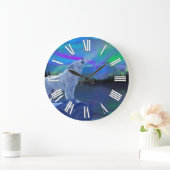 Horloge de l'art faunique hurlant Wolf & Aurora (Maison)
