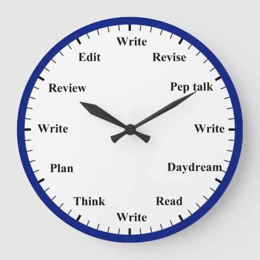 Horloge de l'écrivain - Travail d'écriture Amusant (Recto)
