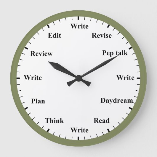 Horloge de l'écrivain - Travail d'écriture Amusant (Recto)