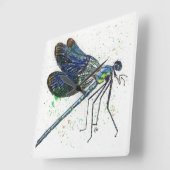 Horloge de libellule aquarelle (Angle)