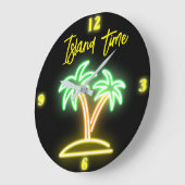 Horloge de l'île personnalisable Faux Neon (Angle)