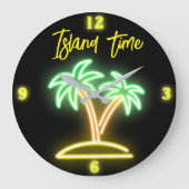Horloge de l'île personnalisable Faux Neon (Recto)
