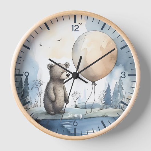 Horloge de l'ours mignon personnalisé (Recto)