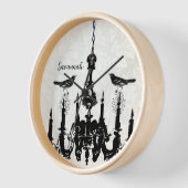 Horloge de lustre jaune moutarde personnalisée pou (Angle)