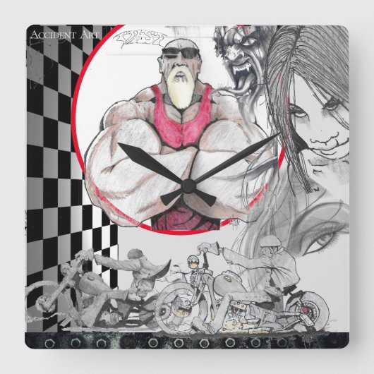 Horloge de magasin de Harley, noir, blanc, (Recto)