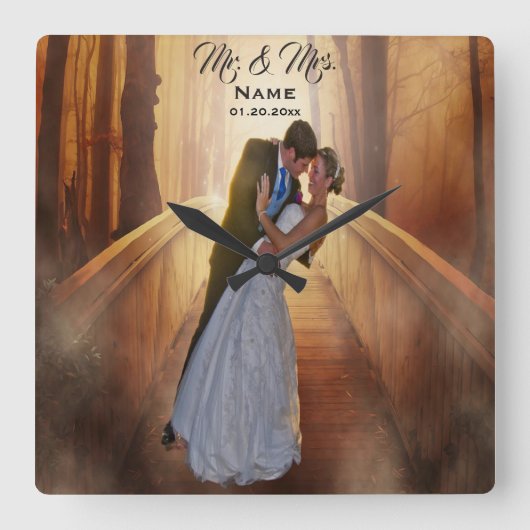 Horloge de mariage personnalisée avec photo (Recto)