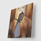 Horloge de mariage personnalisée avec photo (Angle)