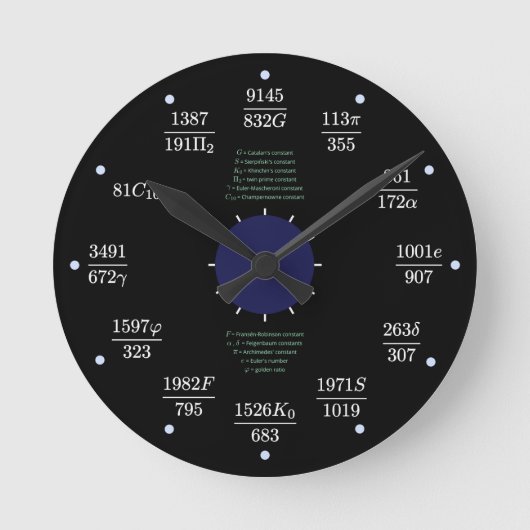 Horloge de maths (constantes) (Recto)