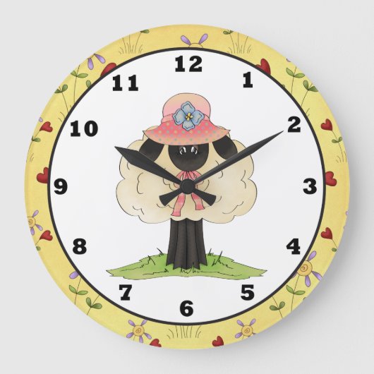 Horloge de moutons de bande dessinée (Recto)