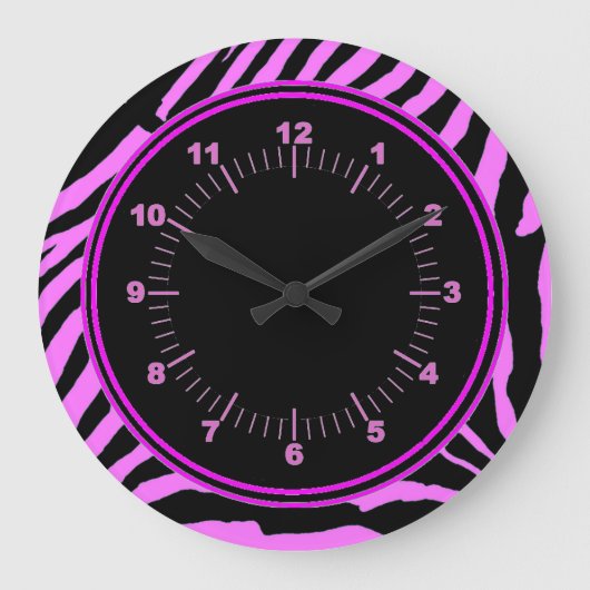 Horloge de Mur Zèbre Rose (Recto)