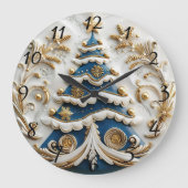 Horloge de Noël étincelante avec arbre. (Recto)