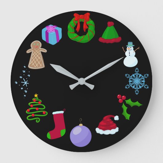 Horloge De Noël Festive Et Mignonne (Recto)