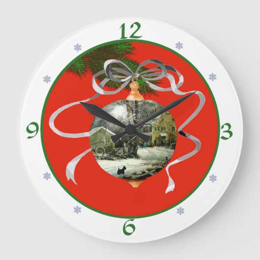 Horloge de Noël Scottish Terrier (Recto)