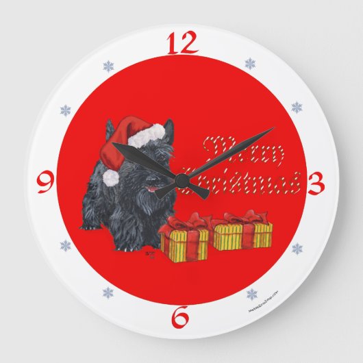 Horloge de Noël Scottish Terrier (Recto)
