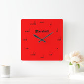 Horloge de note de musique originale rouge personn (Maison)