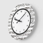 Horloge de notes de musique en noir et blanc avec  (Angle)