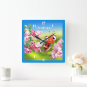 Horloge de nurserie coccinelle dans le jardin de f (Maison)