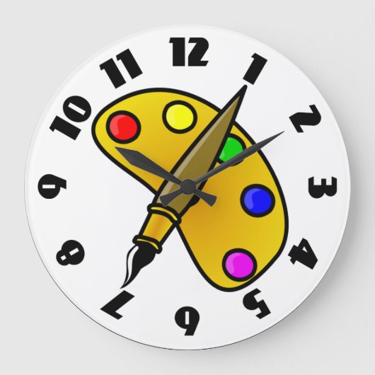 Horloge de palette de couleurs de peintres (Recto)