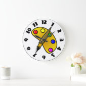 Horloge de palette de couleurs de peintres (Maison)