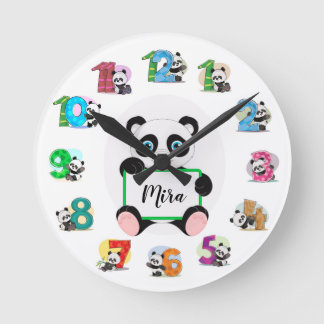 Horloge de panda de pépinière personnalisée