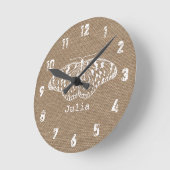 Horloge de papillon inspirée par Burlap (Angle)