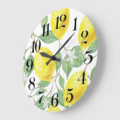 horloge de paroi citrons à l'aquarelle (Angle)