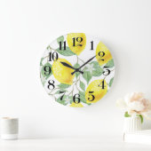 horloge de paroi citrons à l'aquarelle (Maison)