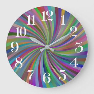 horloge de paroi en spirale multicolore