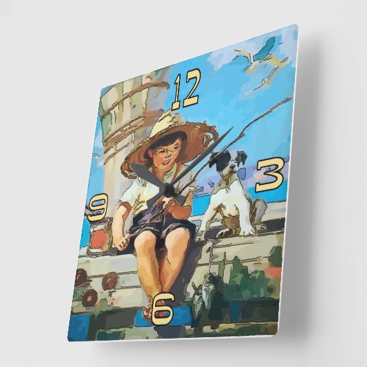 Horloge de Pêche Garçon (Angle)