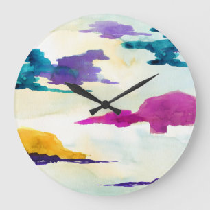 Horloge de peinture en loch écossais Abstrait