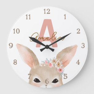 Horloge de Pépinière à Lettre Monogramme et Oreill