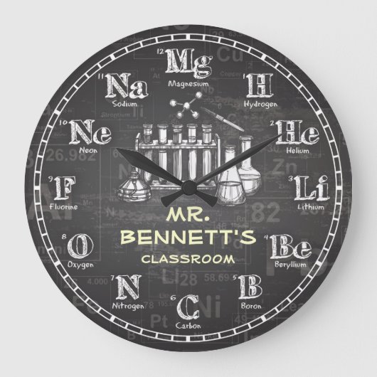 Horloge de Personalizable de tableau de la Science (Recto)