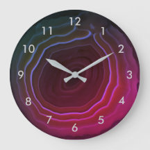 Horloge de pierre de rose de tranche d'agate avec