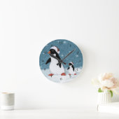 Horloge de pingouins de Père Noël (Maison)