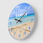 Horloge de plage de sable bleu personnalisé (Angle)