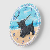 Horloge de plage écossaise customisée Terrier (Angle)