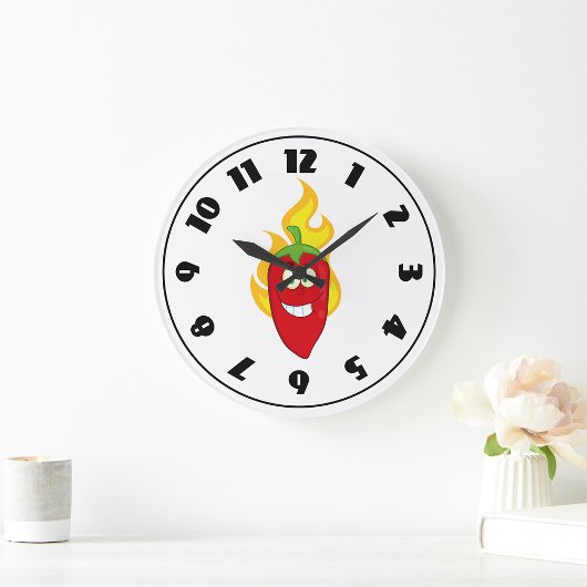 Horloge de poivre de chili flamboyant
