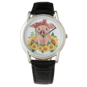 Horloge de porc Art mignon Pig Cadeaux Montre