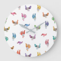 Horloge de poulet aquarelle