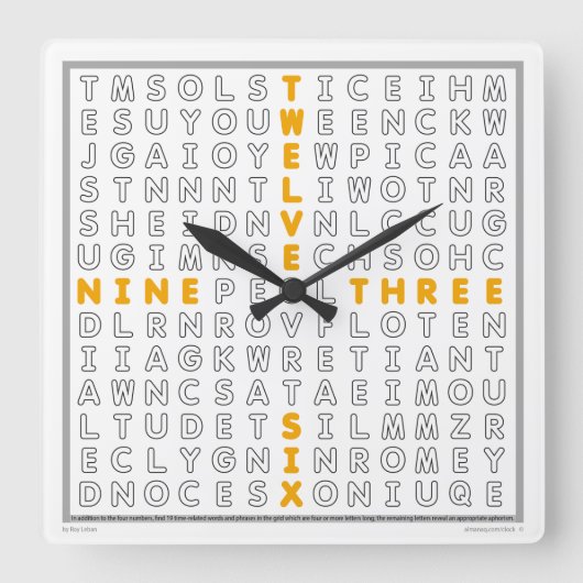 Horloge de recherche Word avec puzzle téléchargeab (Recto)