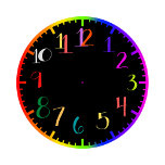 Horloge de style psychédélique amusante avec des n<br><div class="desc">Horloge à l'allure psychédélique et amusante avec une numérotation colorée.</div>