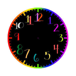 Horloge de style psychédélique amusante avec des n