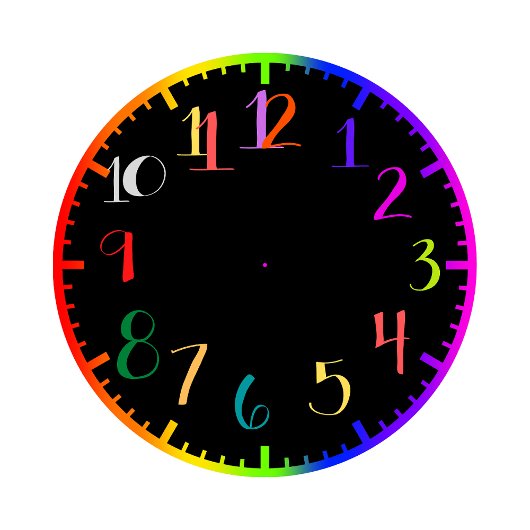 Horloge de style psychédélique amusante avec des n