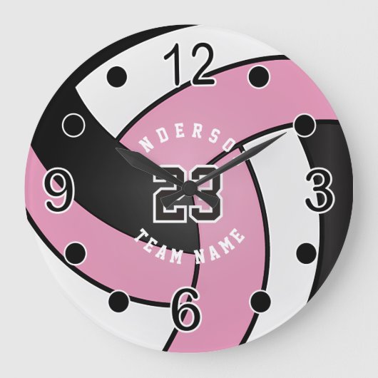 Horloge de style volley-ball rose (Recto)