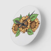 Horloge de tournesol gris et jaune (Angle)