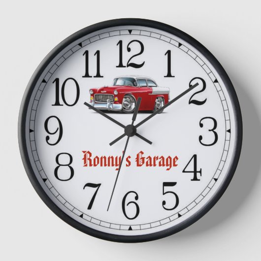 Horloge de voiture classique rouge et blanc Ronny' (Recto)