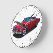 horloge de voiture rouge classique 1956 (Angle)