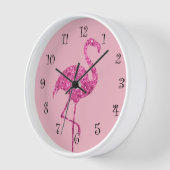 Horloge Décor De Flamant rose Rose Glitzy (Angle)